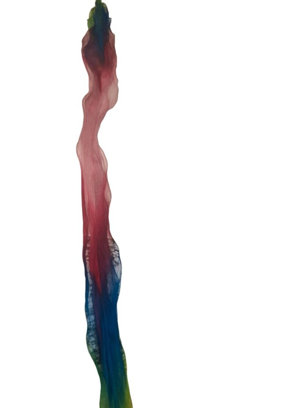 Vintage Sheer Chiffon Scarf 67" Pink Blue Green Ombre Long Boho Fairycore Y2K
